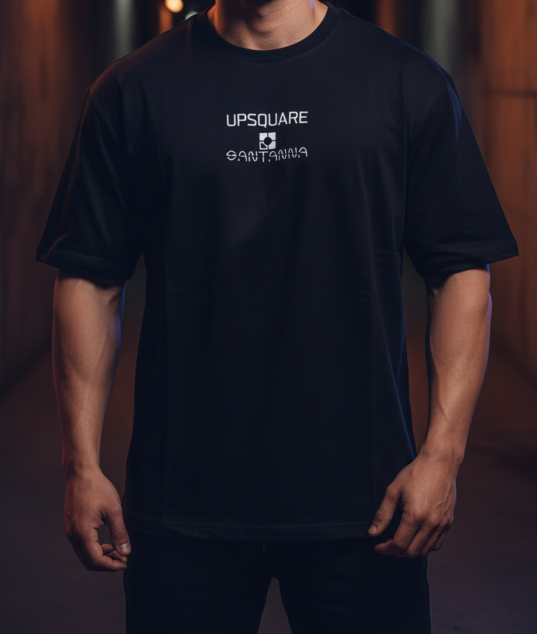 Upsquare Santanna Black T-Shirt (Logo Back)